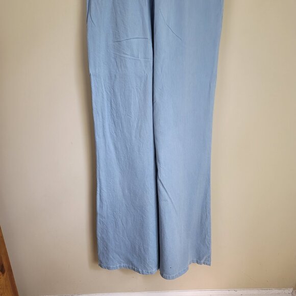 Jack by BB Dakota Suko Blue Chambray Jumpsuit Wide Leg - Picture 12 of 16